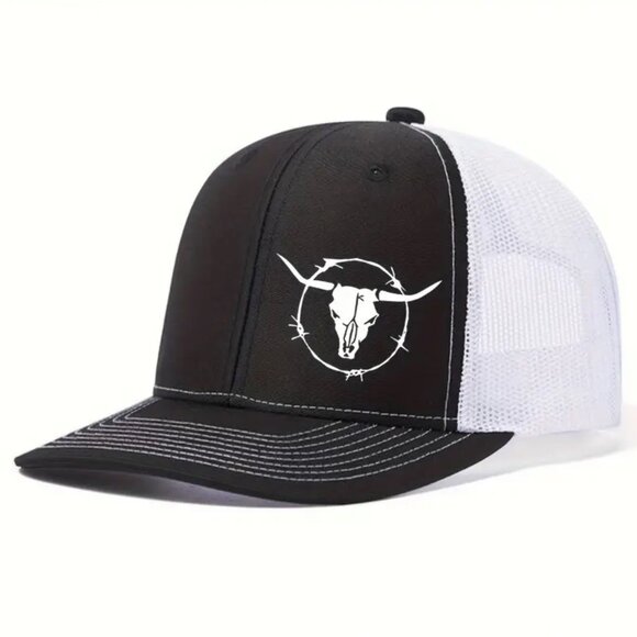 LONGHORN BULL SKULL BASEBALL CAP - Picture 1 of 7